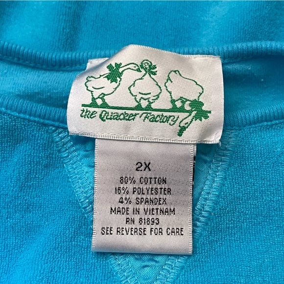 Quacker Factory Shirt Women’s Size 2X Longsleeve Blue PullOver - Picture 5 of 7